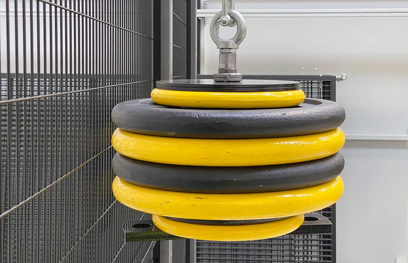 Closeup picture of weight used to perform the Impact Test as per EN ISO 14120 on Satech Systems